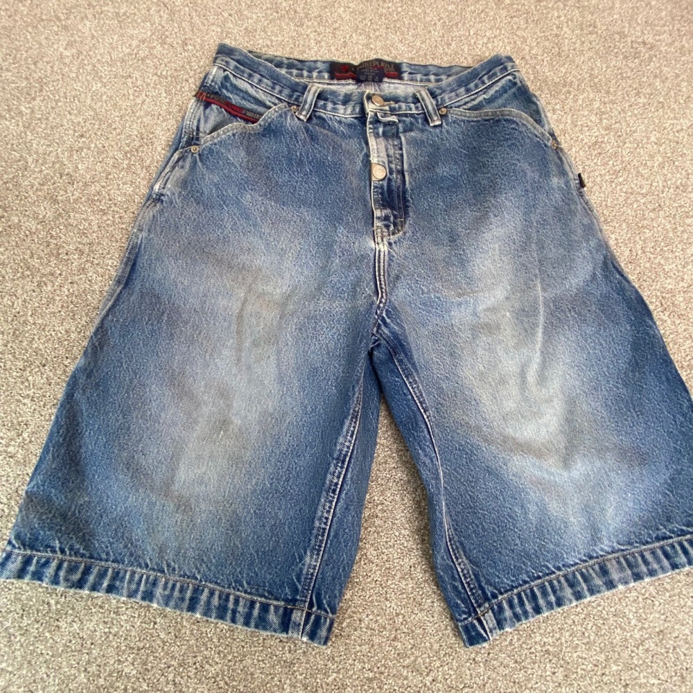 PURE PLAYAZ P16SERIES DENIM Baggy Skater Shorts Men's 3 Blue Jean‎ Y2K
